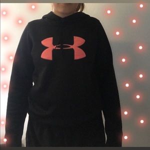 black and coral under armor hoodie